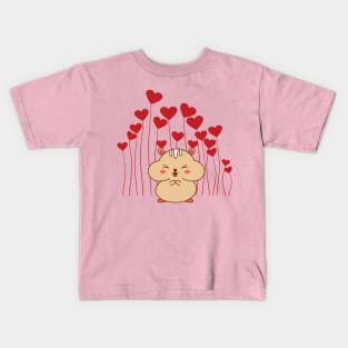 Valentine Hamster Heart balloon Chipmunk Kids T-Shirt